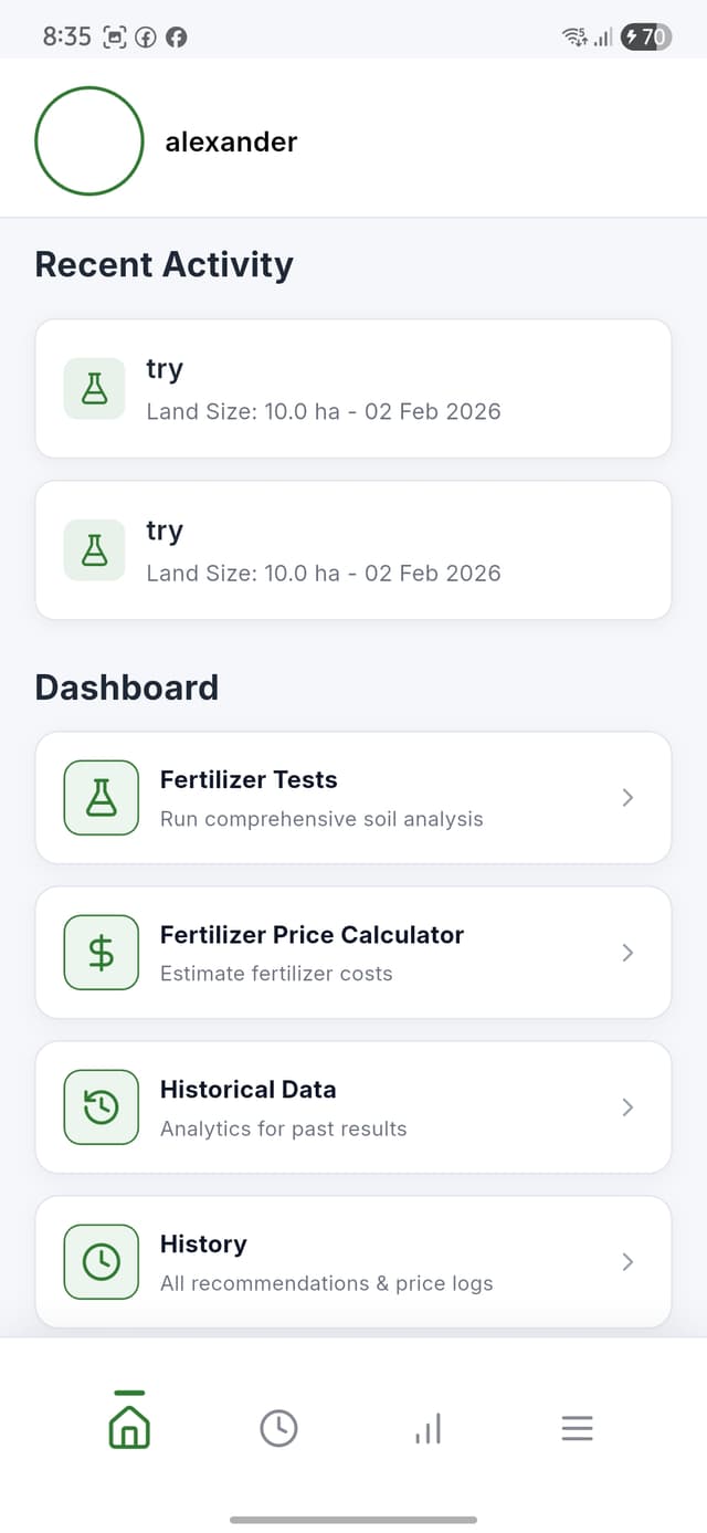 Fertilyze dashboard